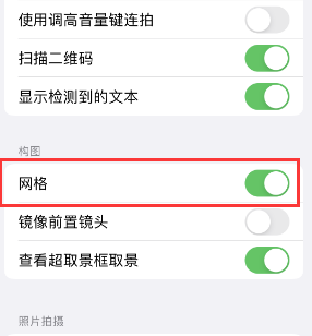 白城苹果手机维修网点分享iPhone如何开启九宫格构图功能 