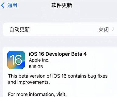 白城苹果手机维修分享iOS16 Beta4 更新内容及升级建议 